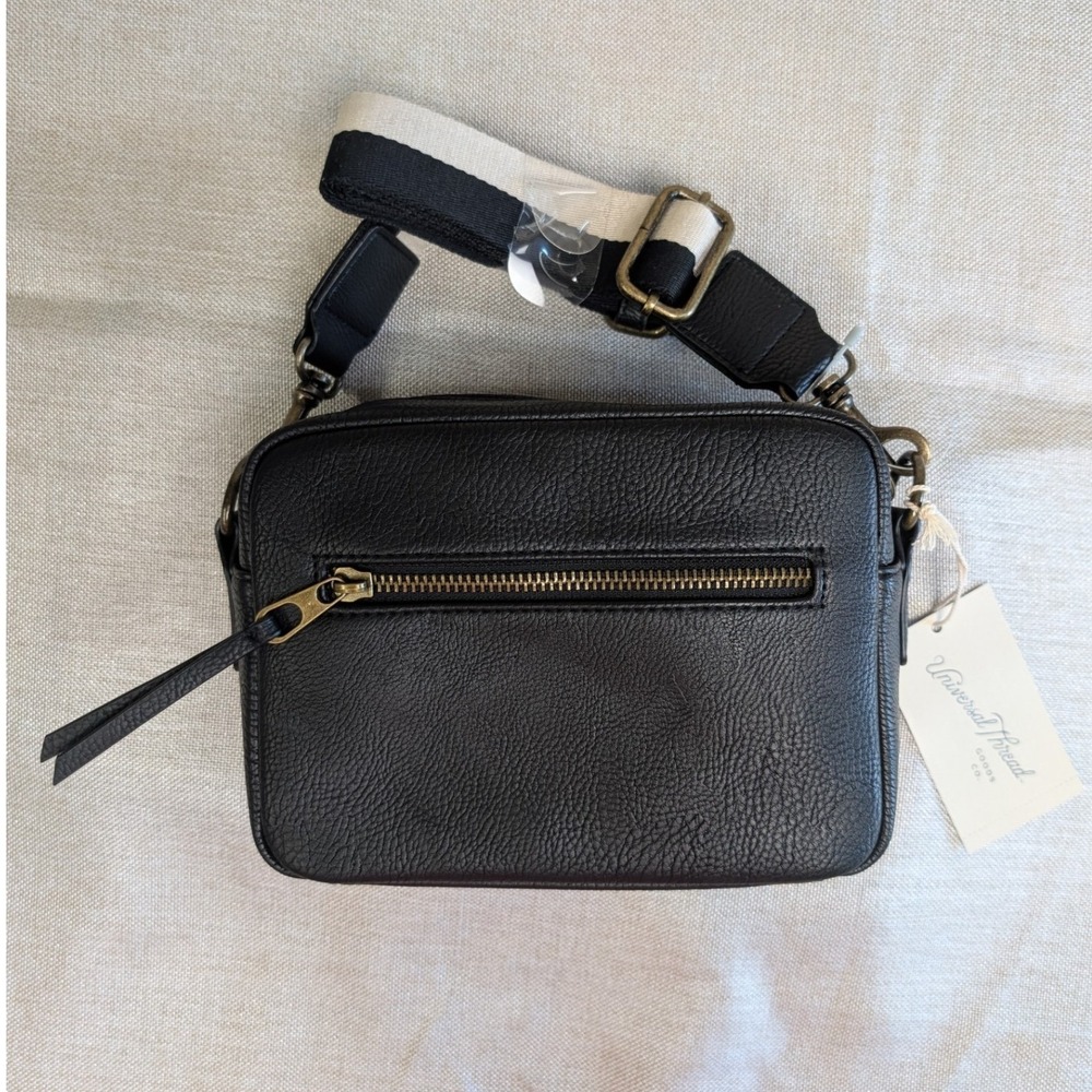 Universal Thread Crossbody Bag Womens Small Black New NWT Bag Striped Strap - Picture 2 of 7